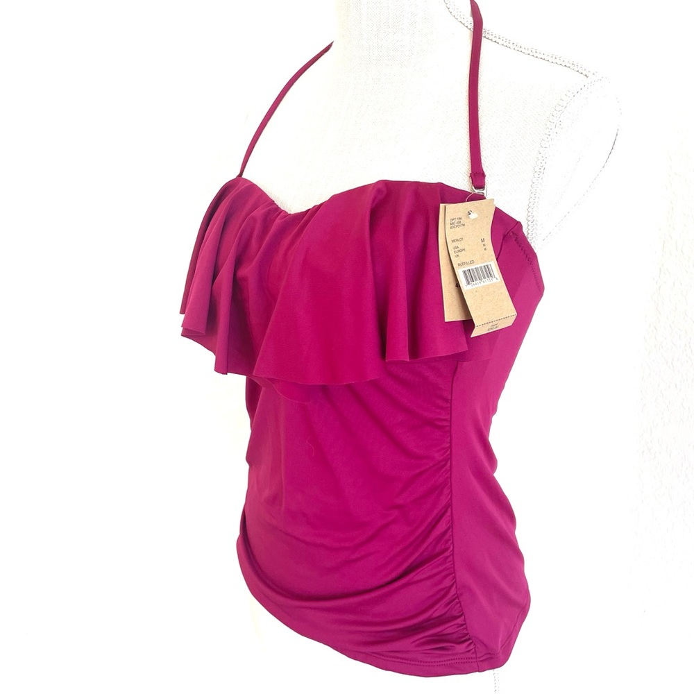CREMIEUX Ruffled Bathing Suit Bandeau Top